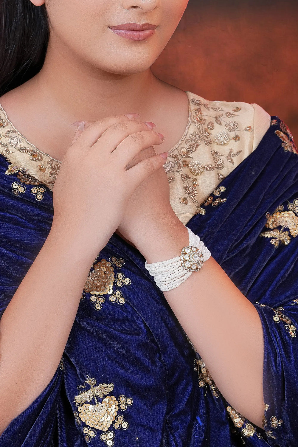 Handcrafted Indian polki bracelet for women
