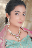 Gold plated polki necklace set for weddings and festivities