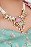Elegant ruhani polki necklace set inspired by royal jewellery