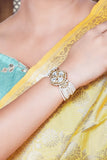 Gold toned polki bracelet for weddings and celebrations