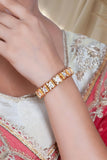 Handcrafted polki bracelet featuring sparkling mossanite stones