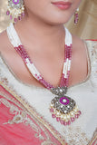 Traditional Indian polki pendant jewellery set for women
