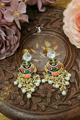 Navalika Chaandbali Polki Earrings