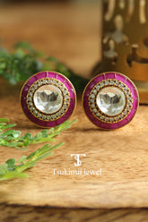 Floral inspired ethnic tops earrings with traditional Indian design