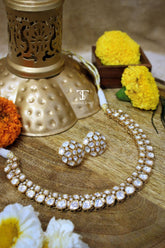 Kanakriti Mossanite Polki Necklace Set
