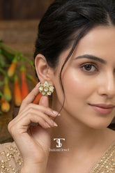 Nayra Mossanite Polki Earrings