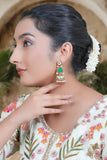 Handcrafted Indian polki jhumka earrings with ethnic design