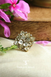 Padma polki ring with traditional gold plated craftsmanship