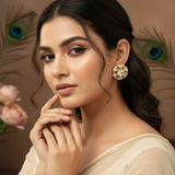 Minimal traditional tops earrings inspired by Indian design