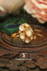 Traditional Indian ring with refined handcrafted ethnic style