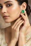 Close-up of traditional studs earrings with fine craftsmanship