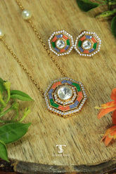 Rangchakra Jadau Pendant Set