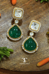 Handcrafted kundan dangler earrings for festive and wedding wear