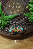 Handcrafted navratna stud earrings for festive occasions