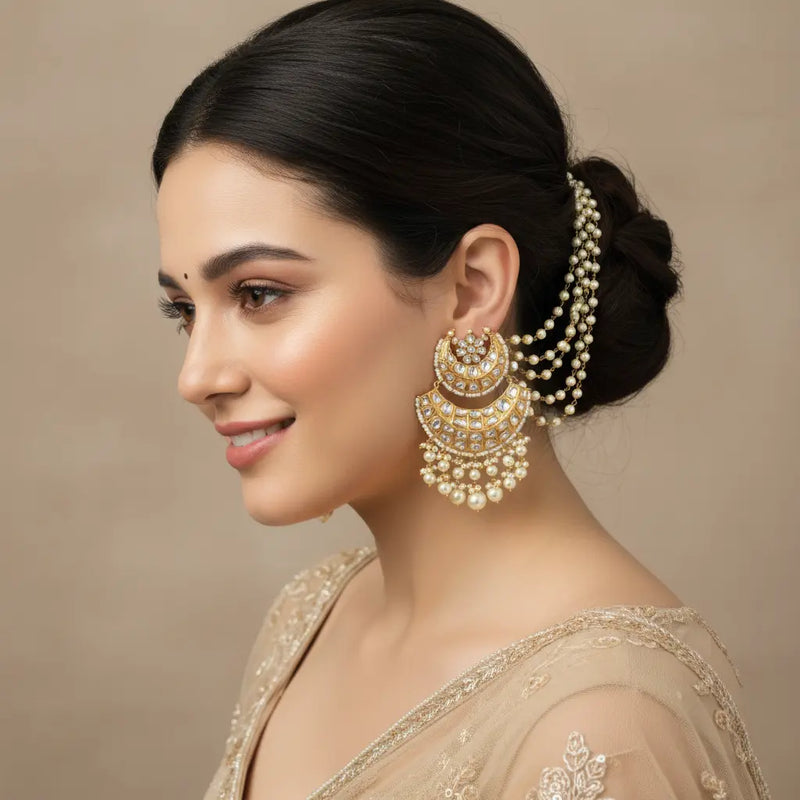 Rasika Chaandbali Polki Earrings alternate view