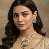 Elegant polki pendant set inspired by royal Indian jewellery