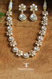 Aarohi mother of pearl necklace set with elegant gold finish