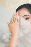 Amaira Mossanite Polki Ring