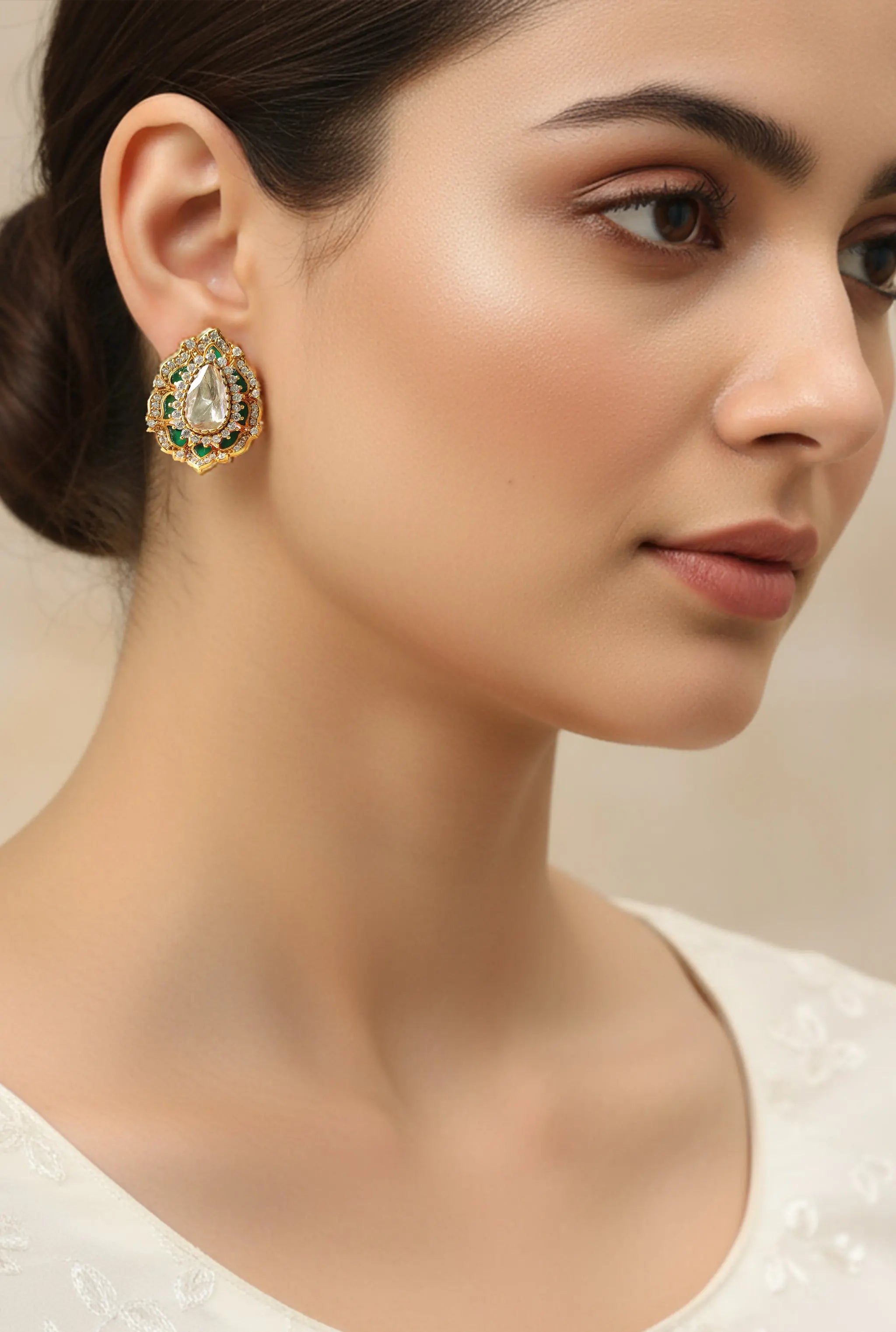 Handcrafted Polki Earrings