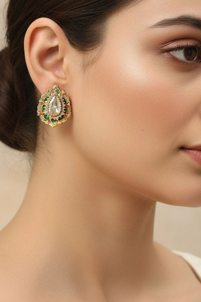Amrita Mossanite Polki Earrings