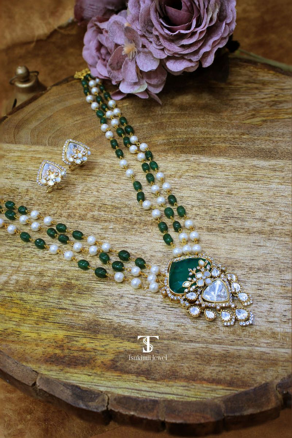 Anamika Polki Pendant Set