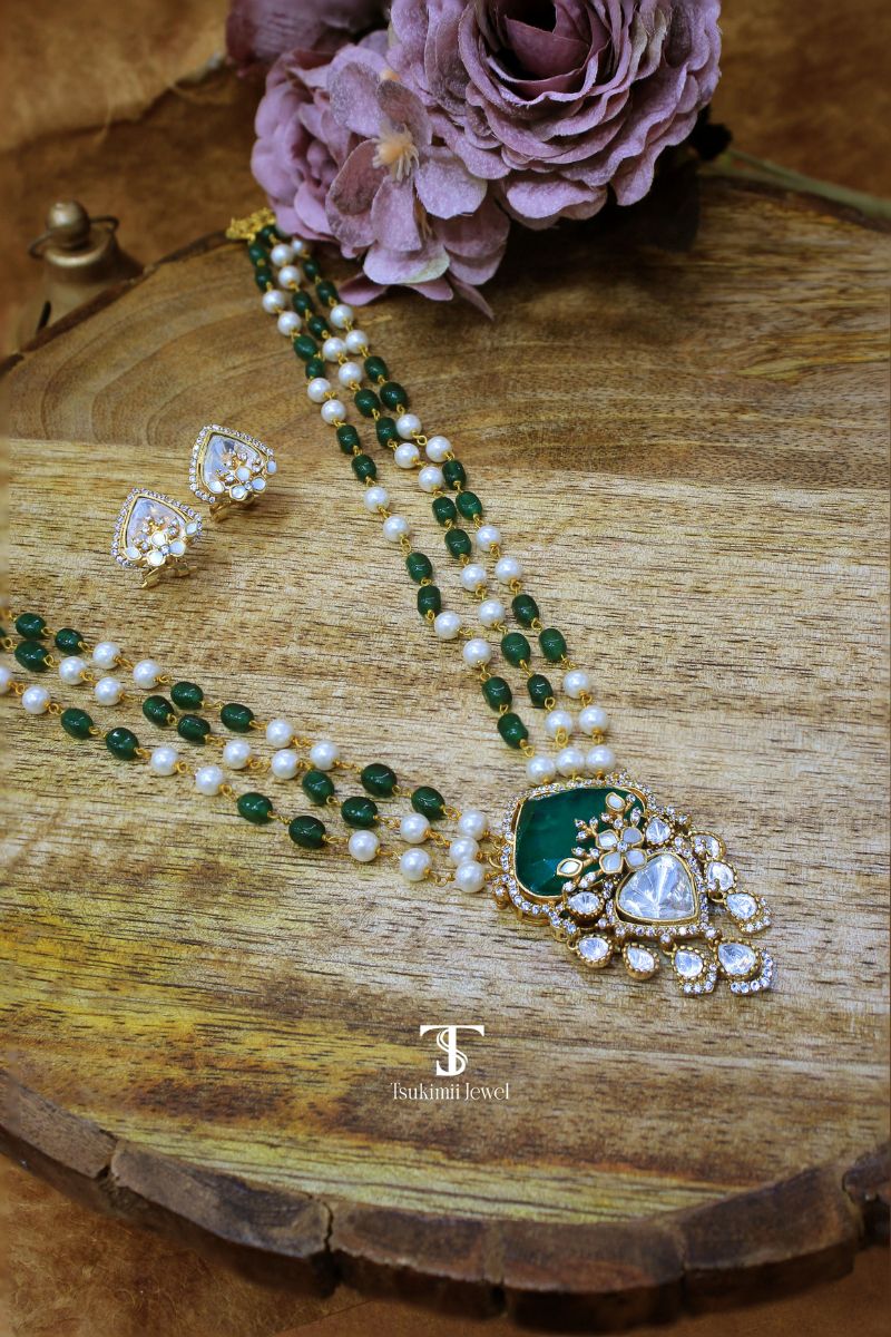 Anamika Polki Pendant Set