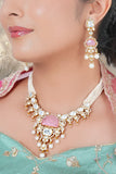 Traditional Indian polki necklace set with intricate detailing
