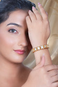 Kamla mossanite polki bracelet with premium gold plated finish