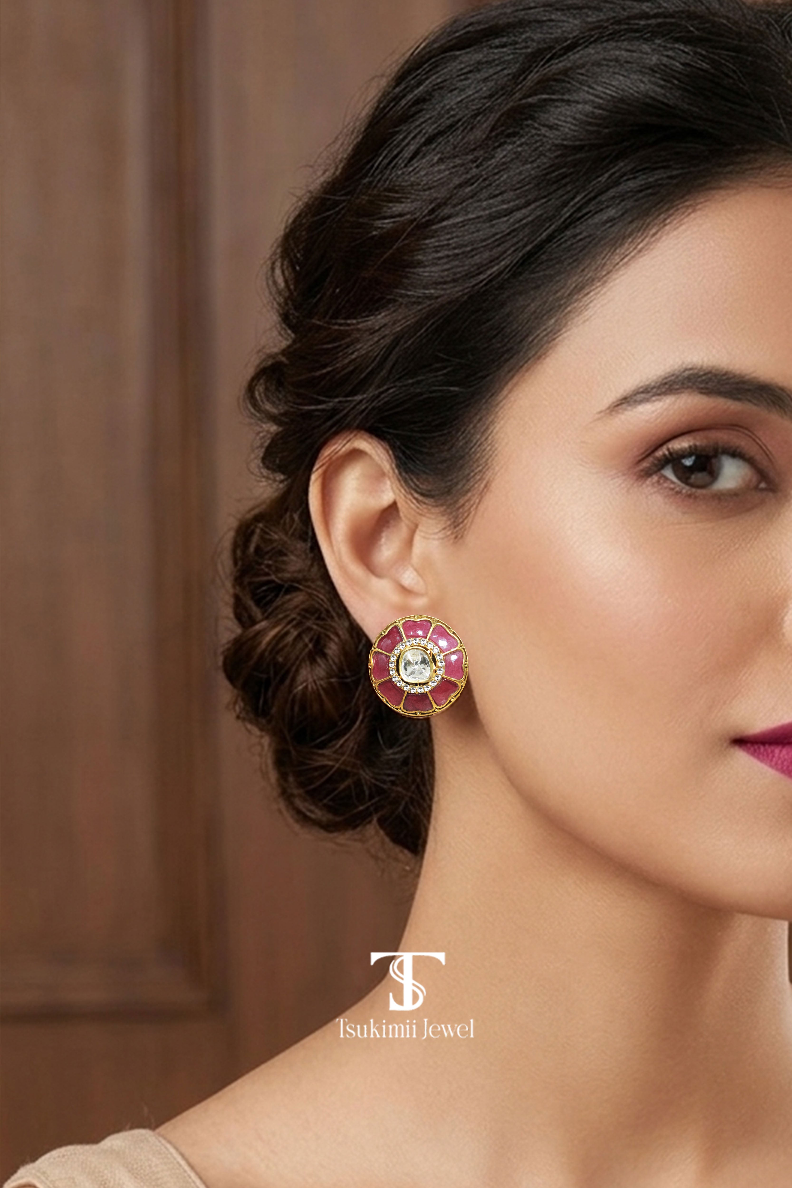 Gulab Polki Earrings