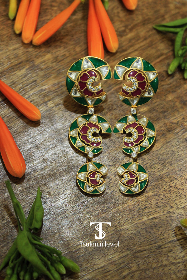 Gulrang Multicoloured Kundan Earrings