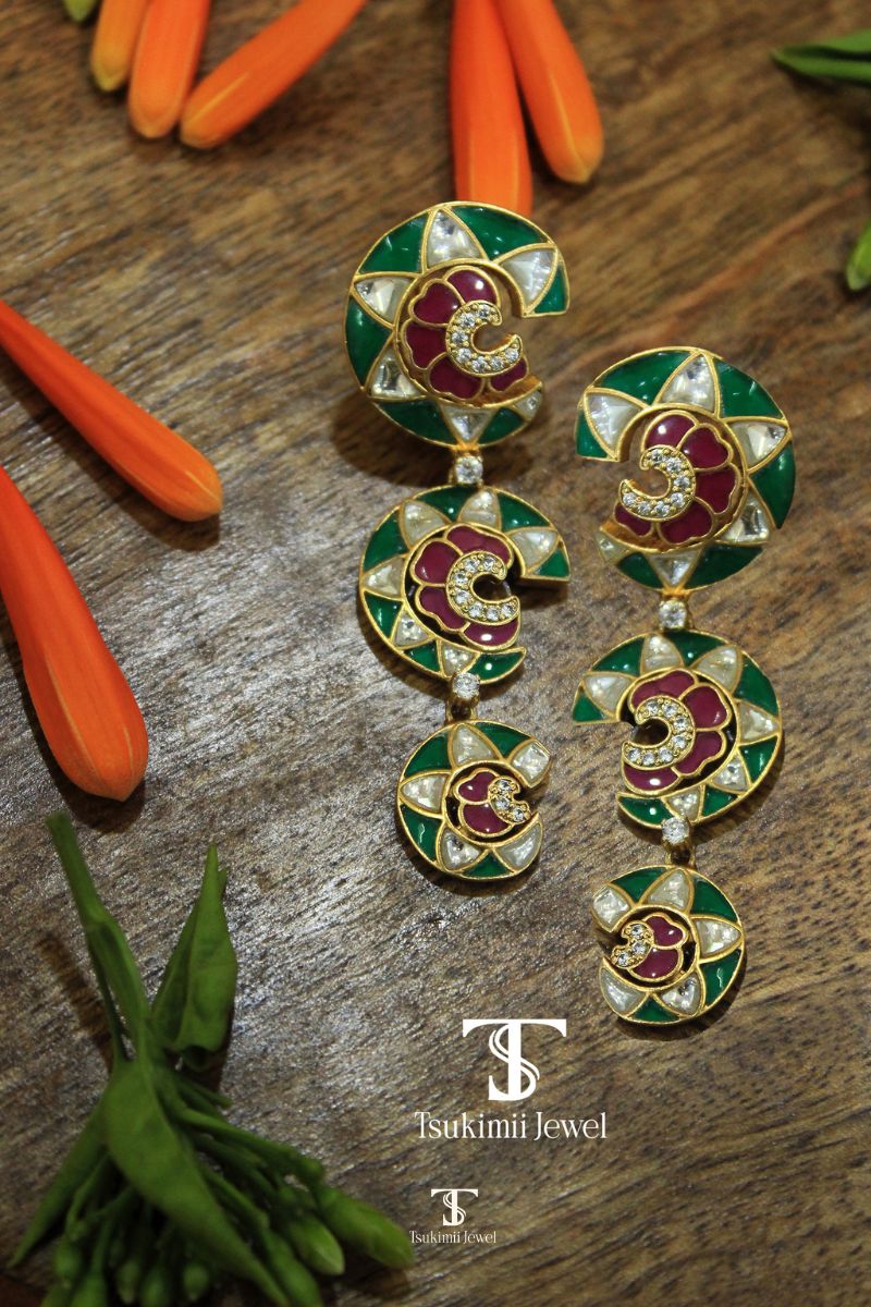 Gulrang Multicoloured Kundan Earrings