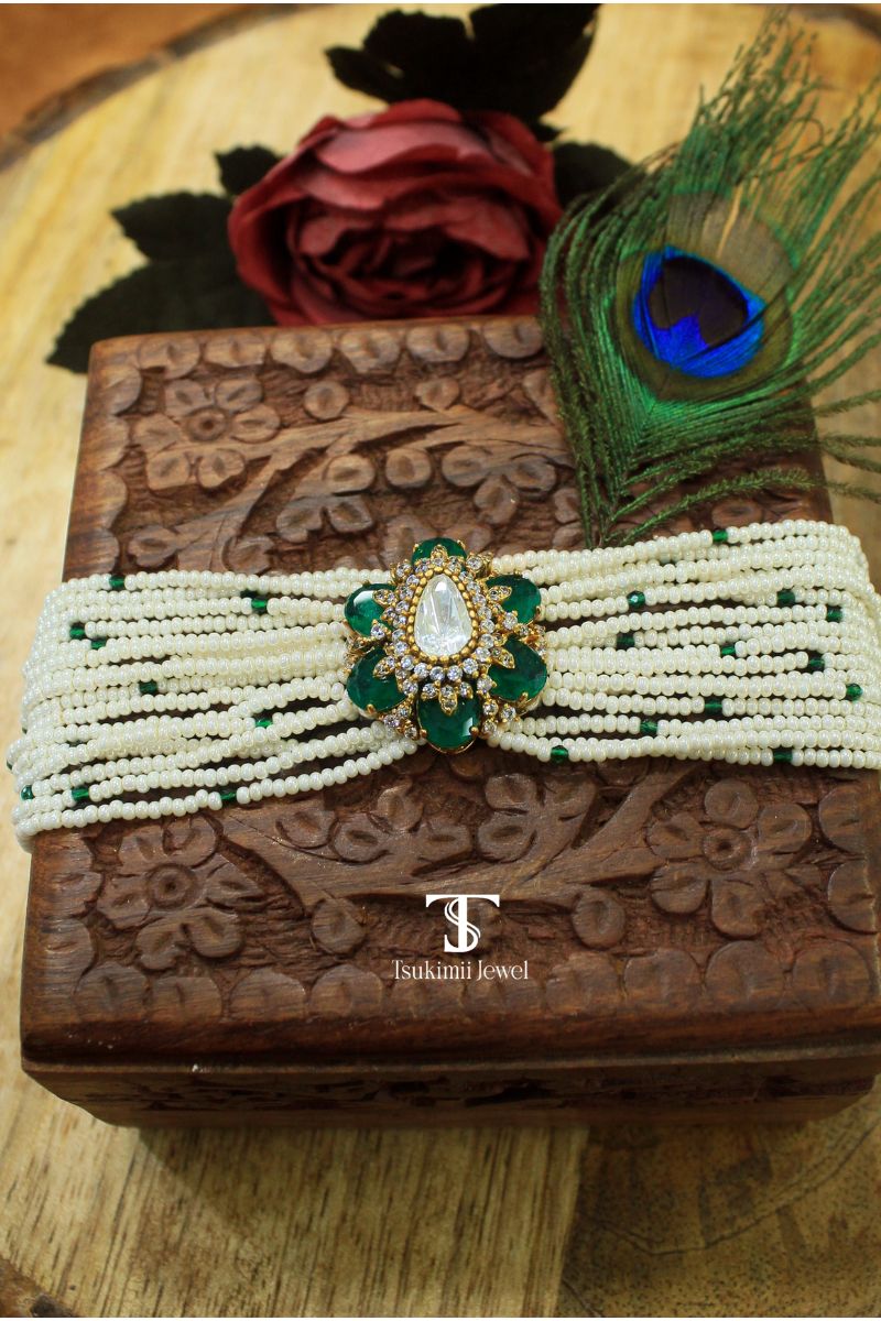 Handcrafted Polki bracelet