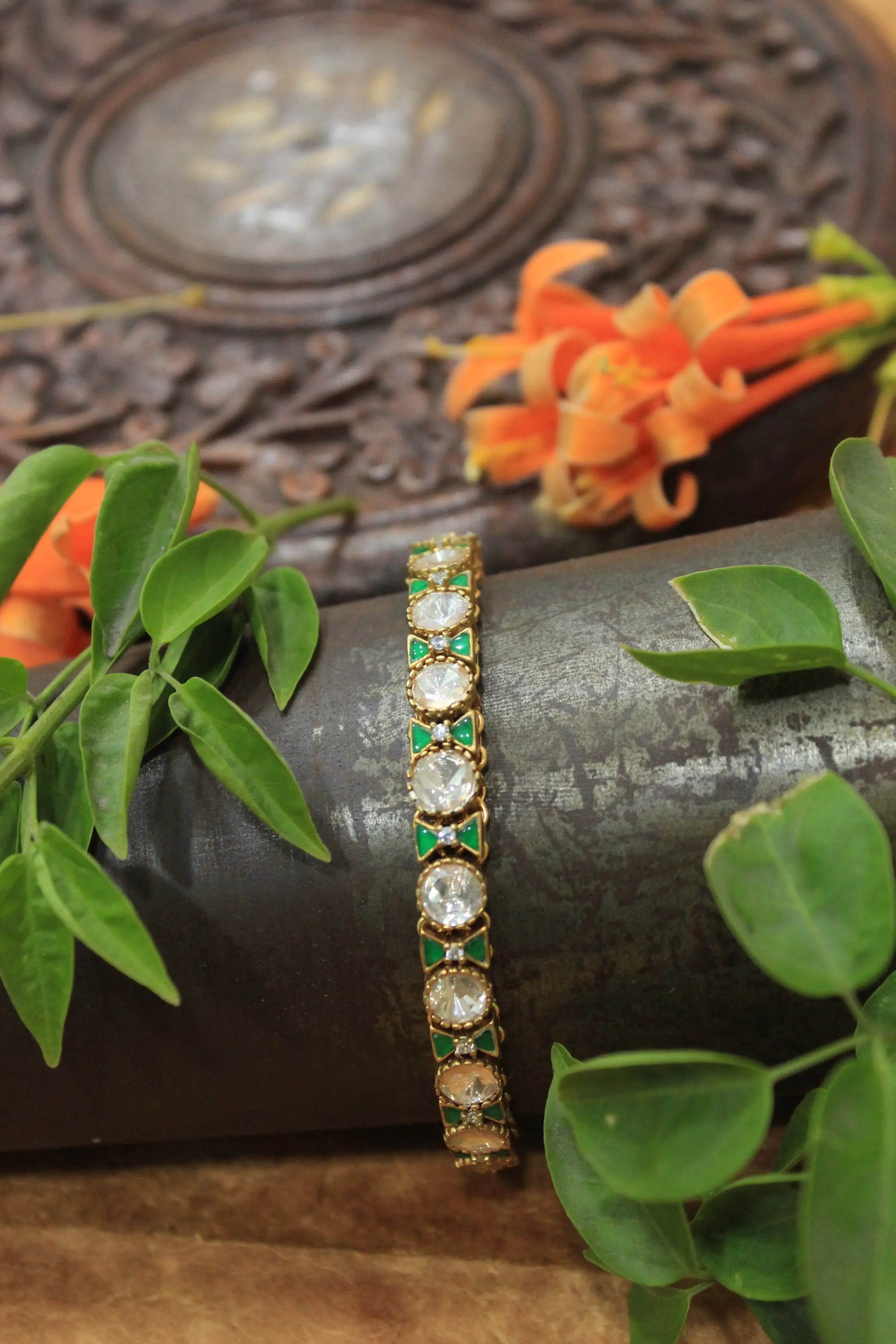 Aabha Mossanite Polki Bracelet