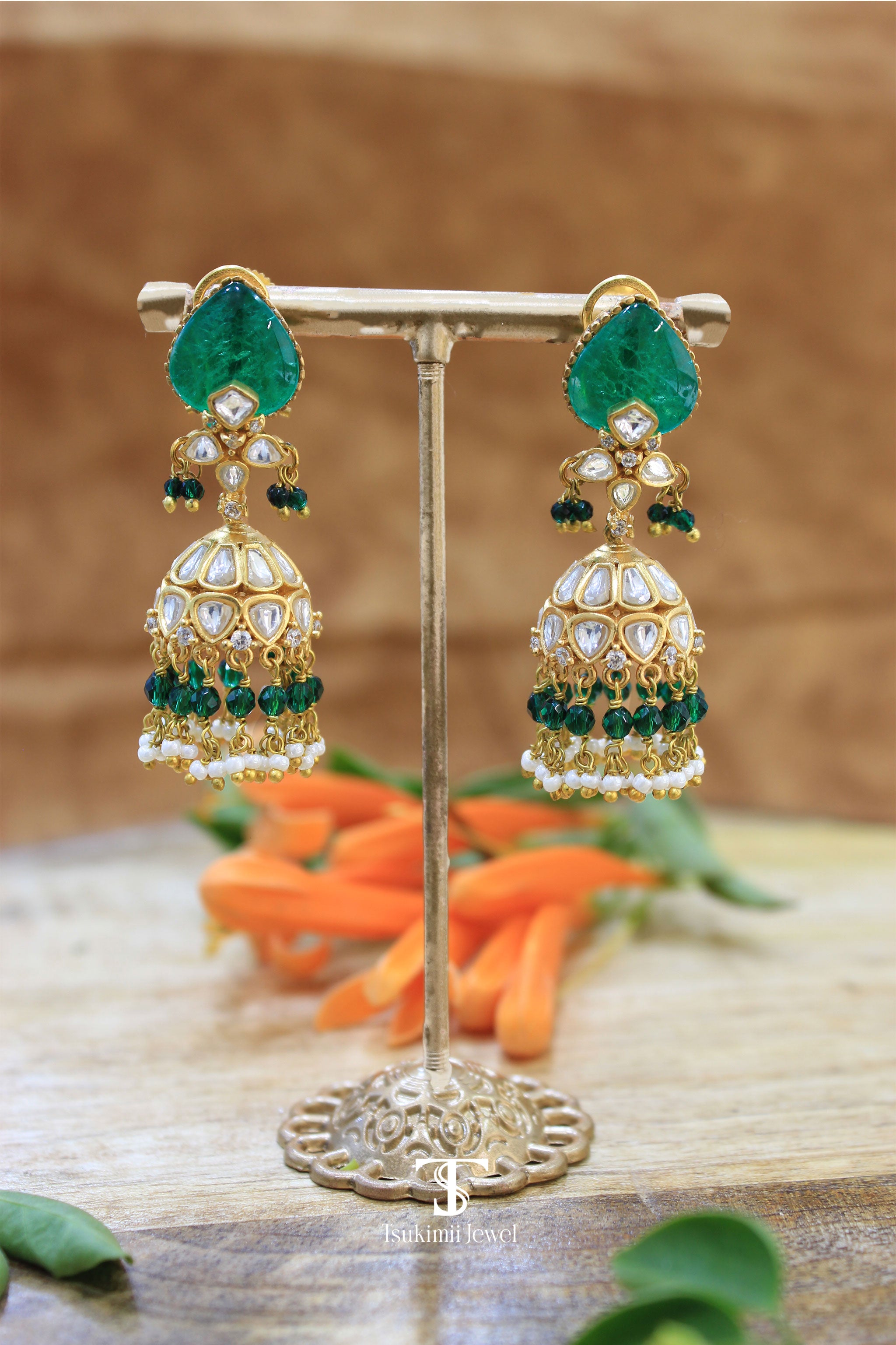 Kalika Jhumka Kundan Earrings