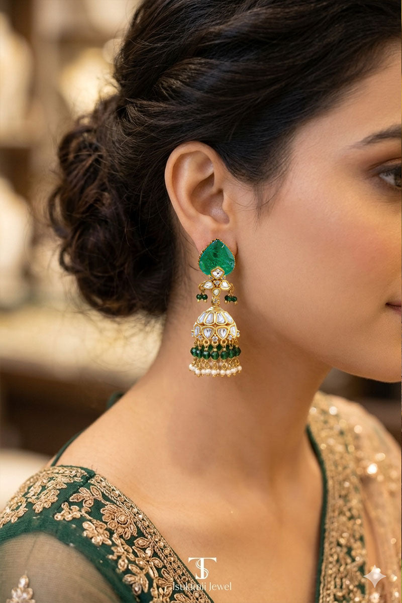 Kalika Jhumka Kundan Earrings