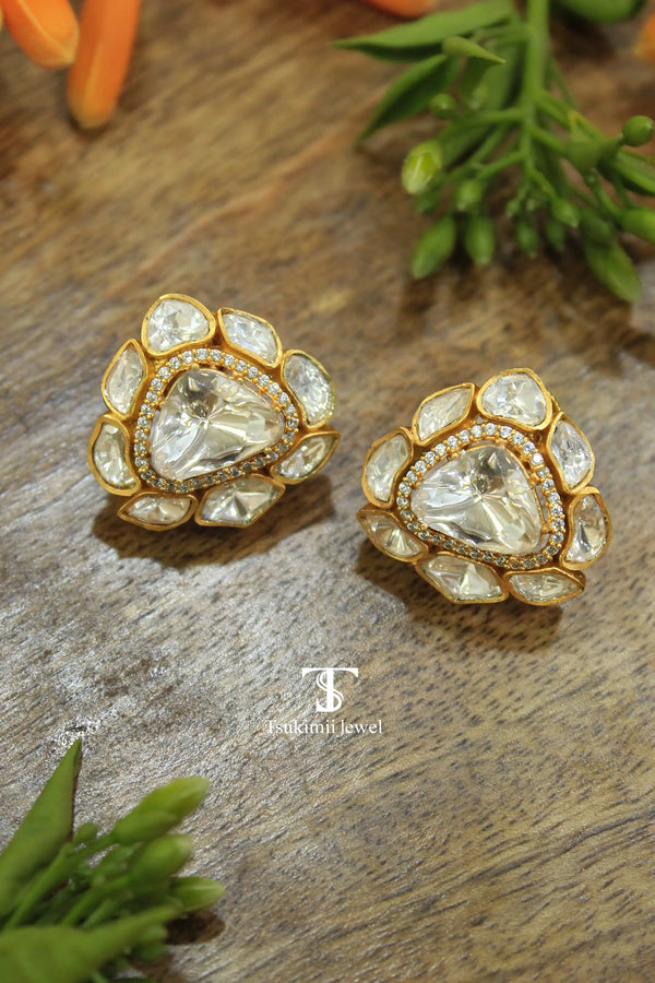 Karnphool Mossanite Polki Earrings