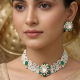 Kiran Mossanite Polki Choker Set