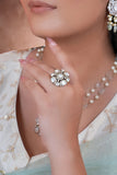 Traditional Indian polki ring for women with handcrafted finish