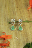 Leher Mossanite Polki Pendant Set