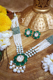 Menka Mossanite Polki Pendant Set