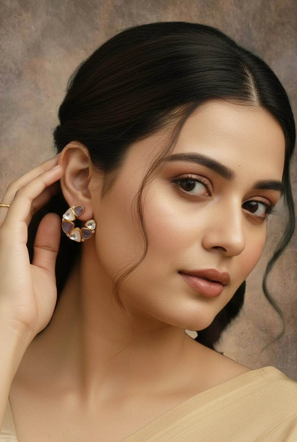 Elegant traditional hoops earrings suitable for festive wear