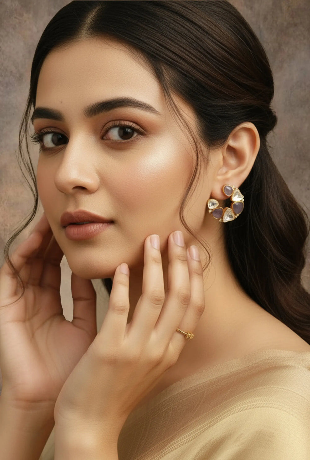 Classic ethnic hoop earrings reflecting Indian artistry