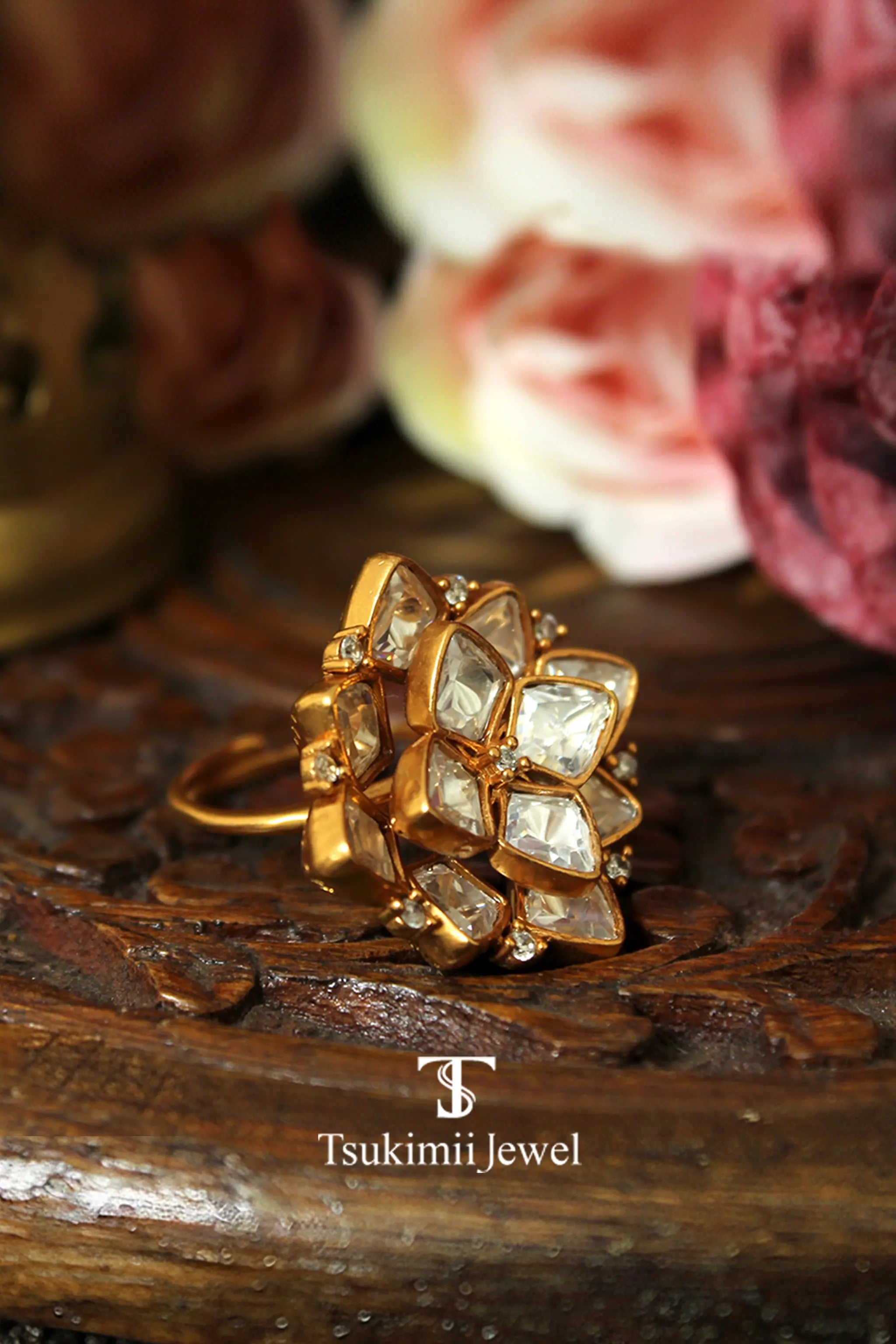 Traditional Indian statement ring with handcrafted detailing