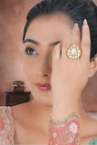 Gold toned ziyana polki ring inspired by heritage jewellery