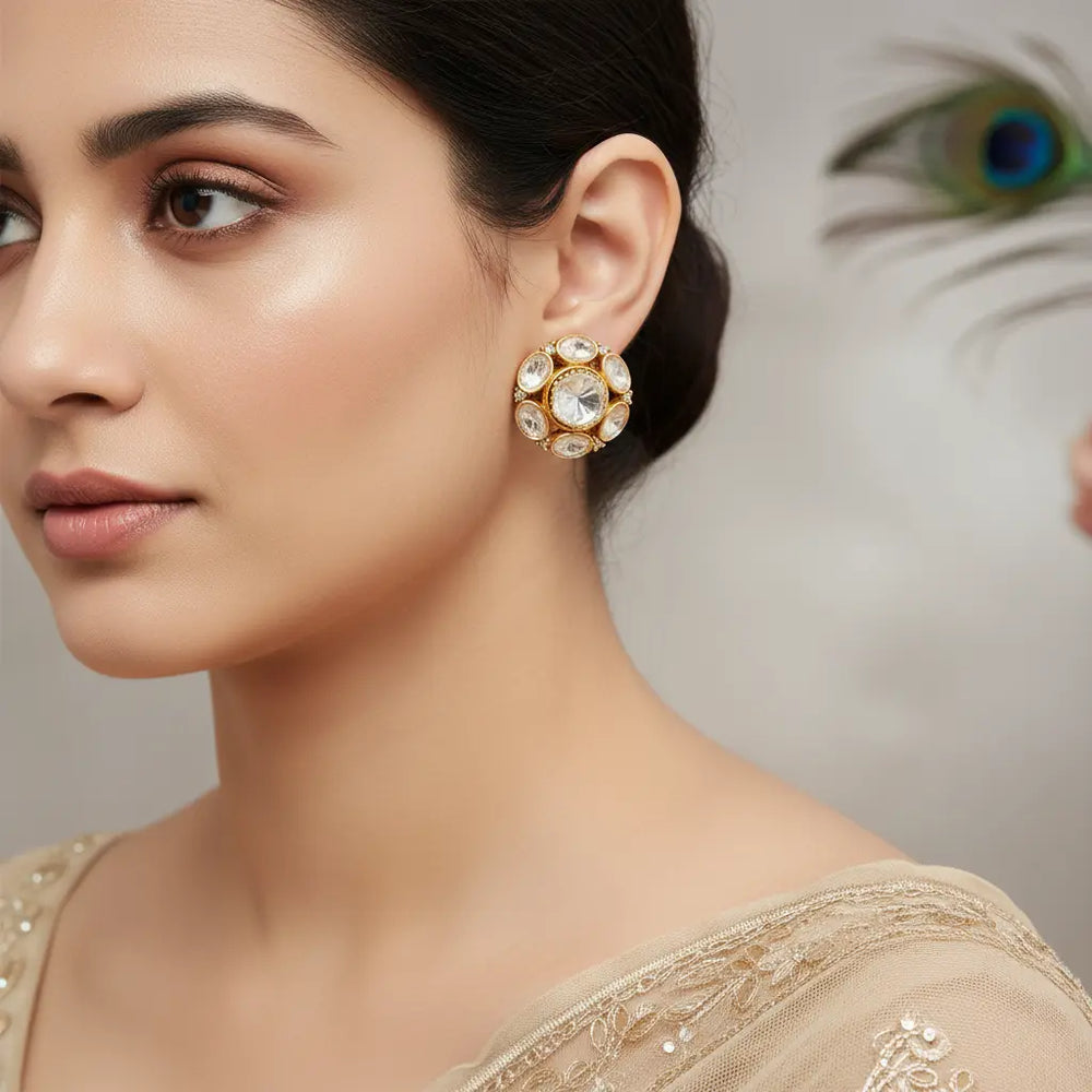 Handcrafted Indian earring tops for festive and daily wear