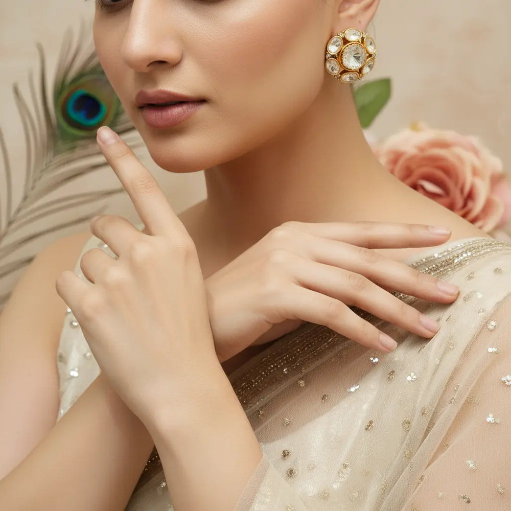 Elegant handcrafted earring tops with classic ethnic appeal