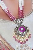 Rajvika Polki Pendant Set