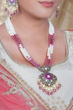Traditional Indian polki pendant jewellery set for women