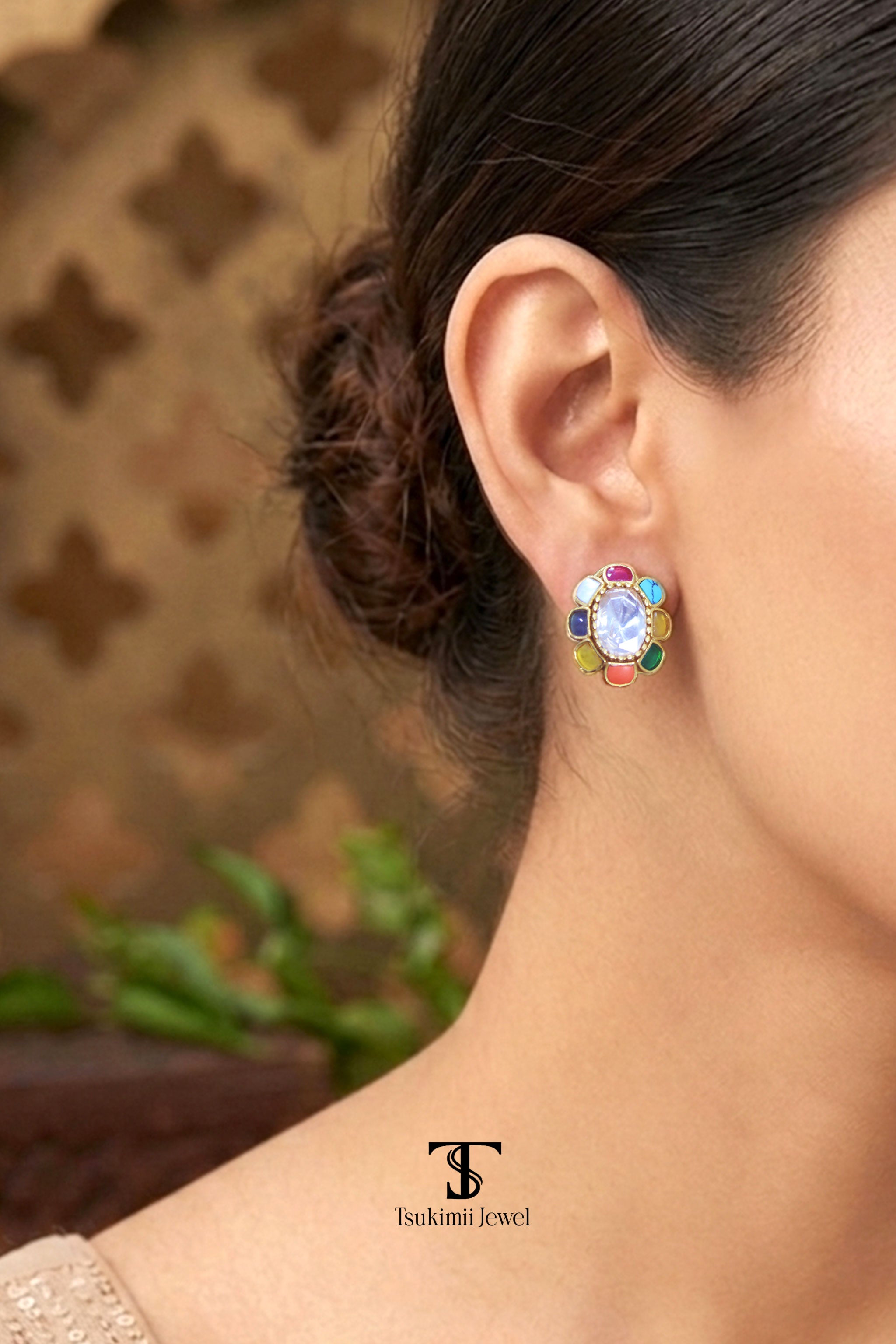 Ratnika Mossanite Polki Earrings