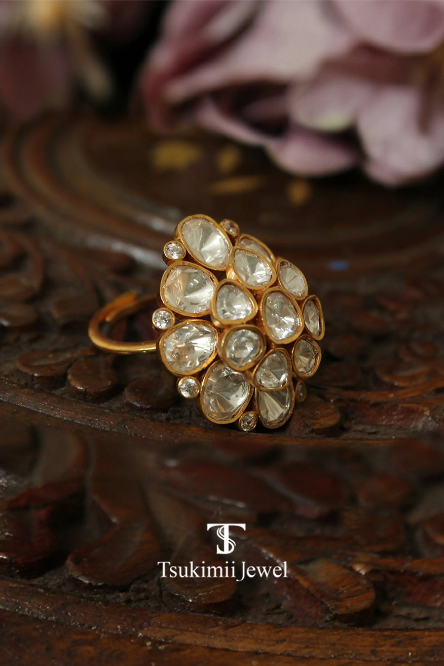 Ruhani Mossanite Polki Ring